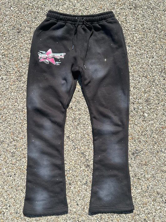 "BLACK GALACTIC" FLARED SWEATS